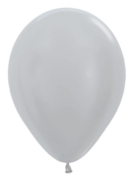 Sempertex 481 Satin Pearl Silver (Silber) 12,5cm 5" Latex Luftballons