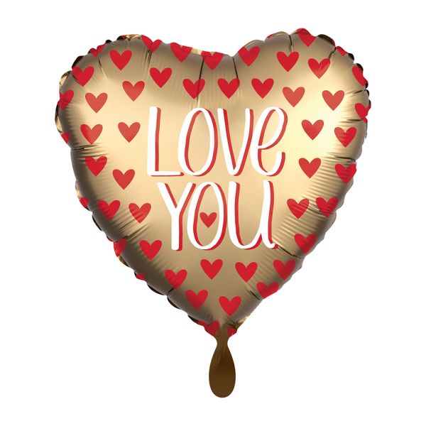 Love you Herz Gold Folienballon 45cm 18"