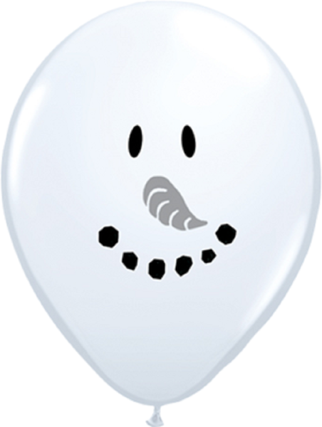 Smile Face Snowman Schneemann Gesicht 12,5cm 5" Latex Luftballons Qualatex