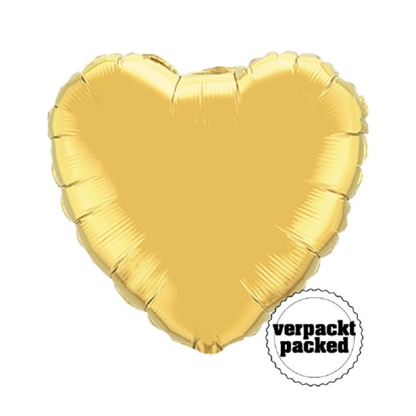 Folienballon Herz Gold 45cm 18 Inch Qualatex