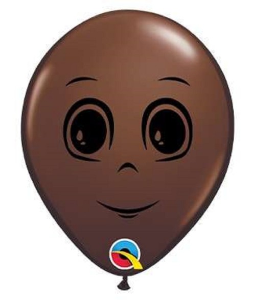 Masculine Face Chocolate Brown Männergesicht Dunkel 15cm 6 Inch Latex Luftballons Qualatex