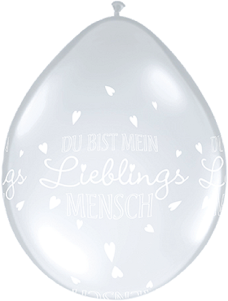 Du Bist Mein Lieblings Mensch Jewel Diamond Clear 12,5cm 5" Latex Luftballons Qualatex