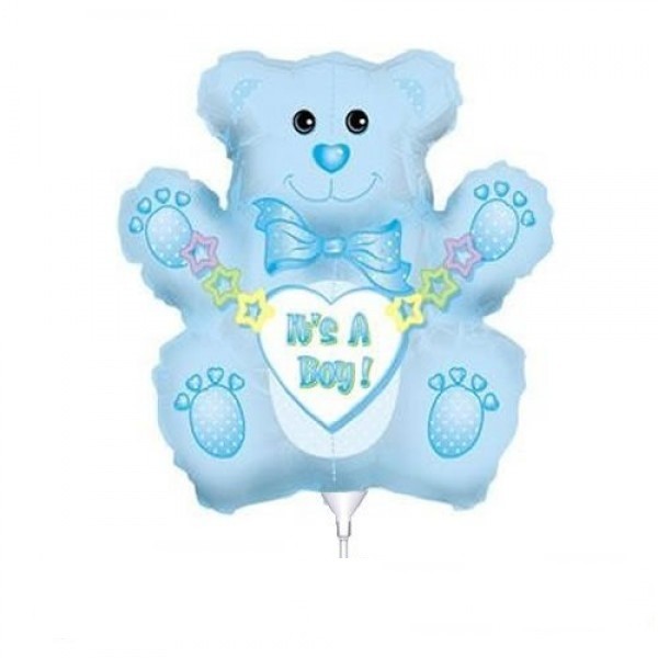 Mini Folienballon Baby Bär blau 35cm 14"