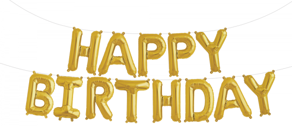 Buchstaben Folienballon Set gold HAPPY BIRTHDAY