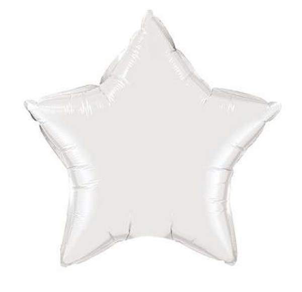 Stern White Folienballon Weiß - 50cm - Qualatex