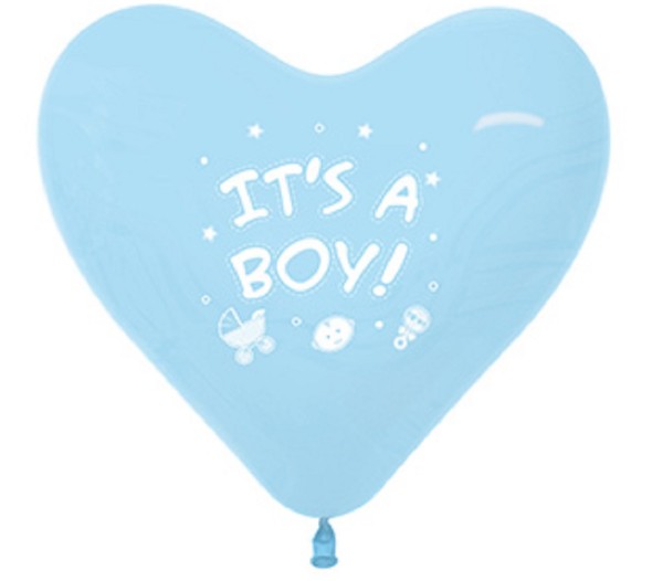 It´s a Boy Herz Fashion Pastel Blue 30cm 12" Latex Luftballons Sempertex