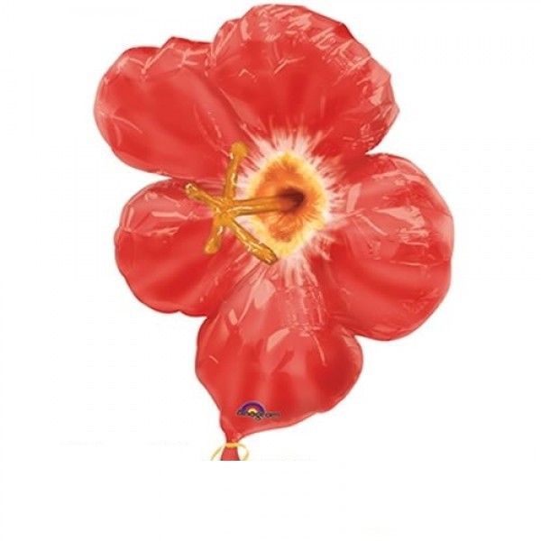Rote Hibiskusblüte Folienballon 96cm 38"