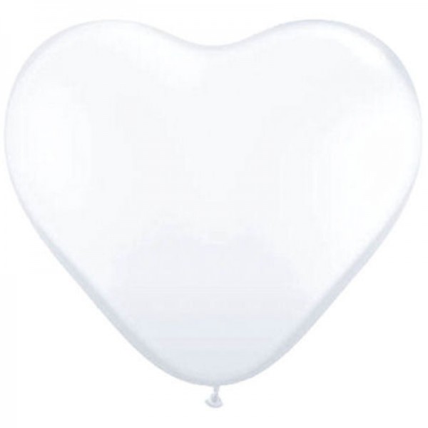 Sempertex Herz 005 Fashion White (Weiß) 30cm 12" Latex Luftballons
