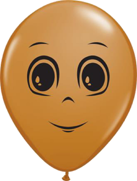 Face Masculine Fashion Mocha Brown 40cm 16" Latex Luftballons Qualatex