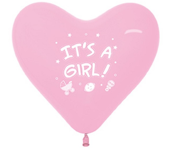 It´s a Girl Herz Bubblegum Pink 30cm 12" Latex Luftballons 009 Sempertex