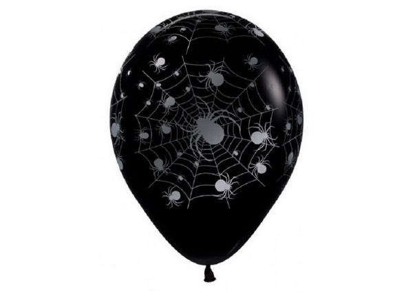 Spider Metallic Ink Silver Black 30cm 12" Latex Luftballons Sempertex