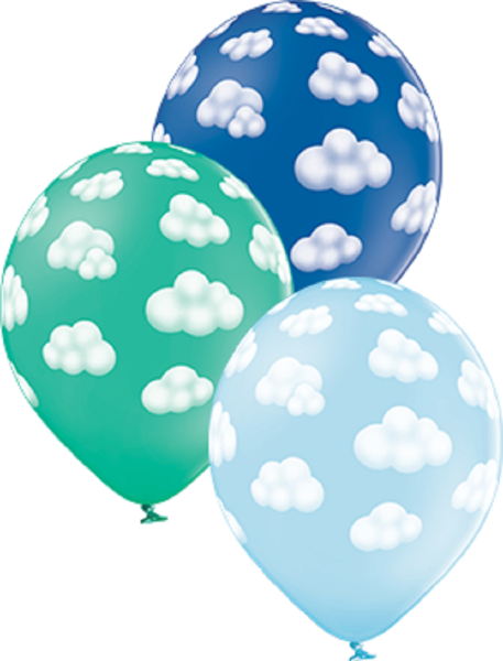 Fluffy Clouds Boy Sortiment 30cm 12" Latex Luftballons Belbal
