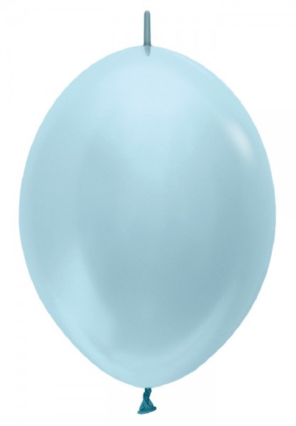 Link o Loon 440 Satin Pearl Blue (Blau) 30cm 12" Latex Luftballons Sempertex