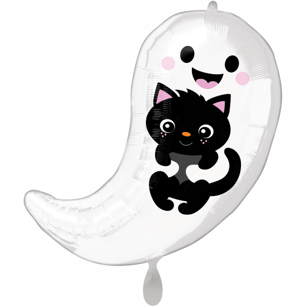 Ghost & Kitty Cuties Geist mit Katze Folienballon - 50cm 20''