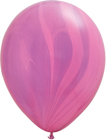 Qualatex SuperAgate Pink Violet Rainbow Regenbogen marmoriert 27,5cm 11" Latex Luftballons