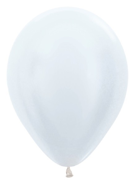 Sempertex 405 Satin Pearl White 23cm 9 Inch Latex Luftballons Weiß