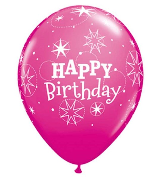 Happy Birthday Sparkle Wild Berry 27,5cm 11 Inch Latex Luftballons Qualatex Geburtstag