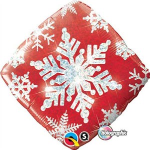 Snowflakes Sparkles Red Schneeflocken Folienballon - 45cm 18"