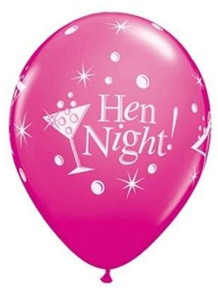 Hen Night Bubbly Wild Berry 27,5cm 11 Inch Latex Luftballons Qualatex
