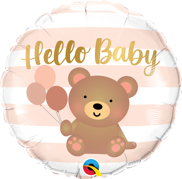 Hello Baby Bear and Balloons Folienballon 46cm 18 Inch Geburt