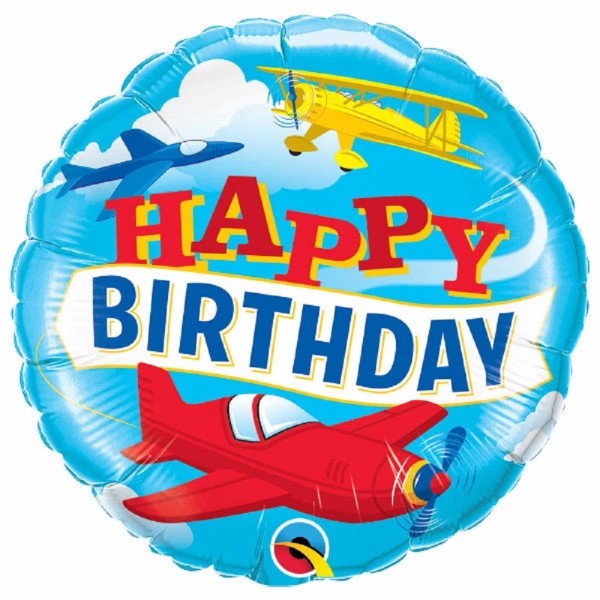Happy Birthday Flugzeuge Airplanes Folienballon 46cm 18 Inch