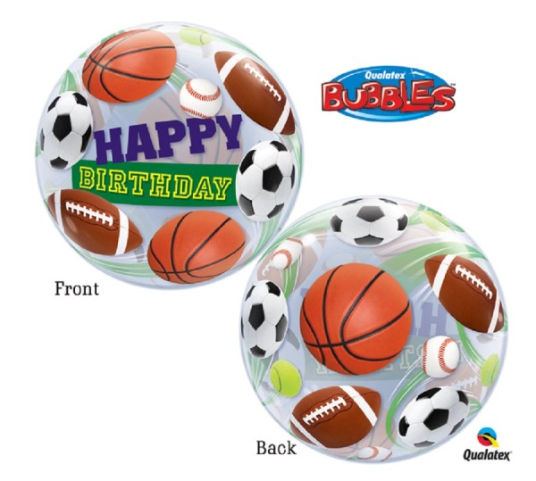Qualatex Bubble Happy Birthday Sport 22" 56cm Luftballon