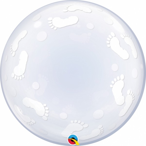 Qualatex Deco Bubble Baby Footprints 24" 61cm Luftballon