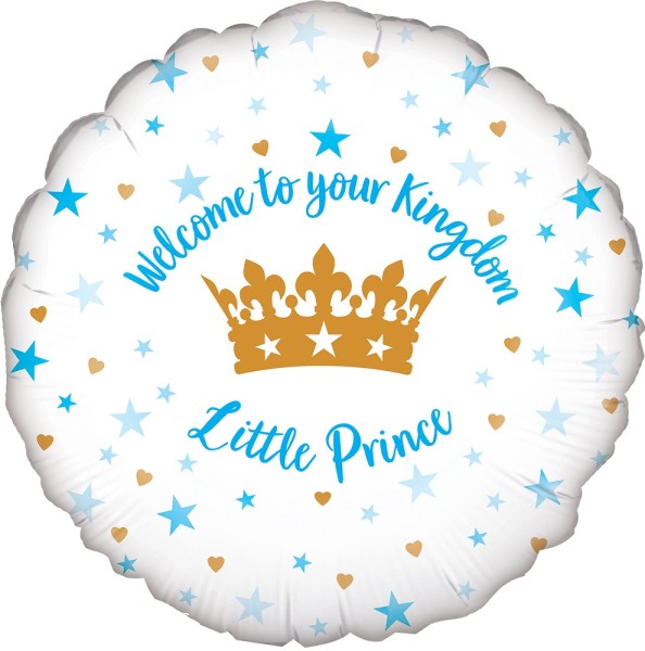 Welcome to your Kingdom Little Prince Stars Holograhic Folienballon 45cm 18 Inch