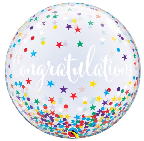 Qualatex Bubble Congratulation Confetti Stars 56cm 22 Inch