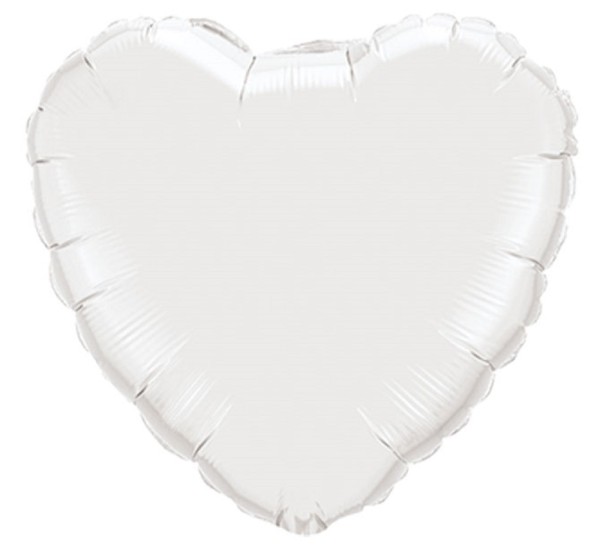 Folienballon Herz White (Weiß) - 90cm