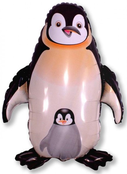 Mini Folienballon Pinguin mit Baby 35cm 14"