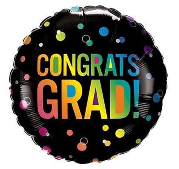 Congrats Grad Glückwunsch Absolvent Punkte Folienballon 46cm 18 Inch