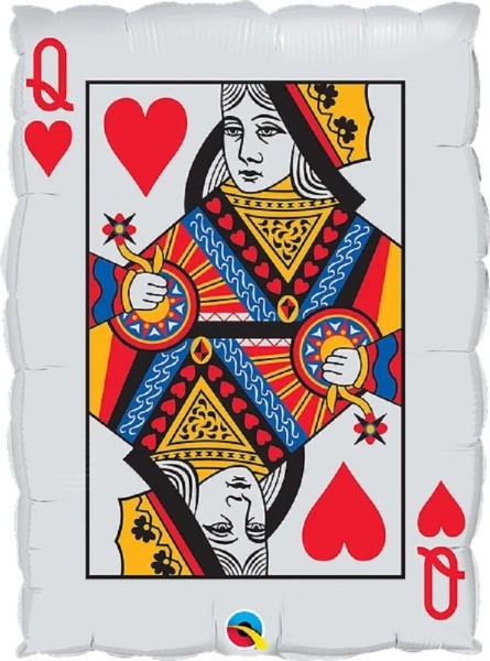 Herz Dame Spielkarte Casino Folienballon - 76cm 30''