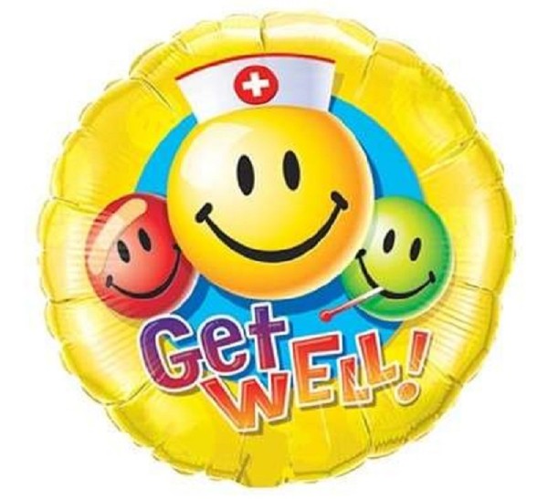 Get Well! Smiley Faces Folienballon 45cm 18 Inch