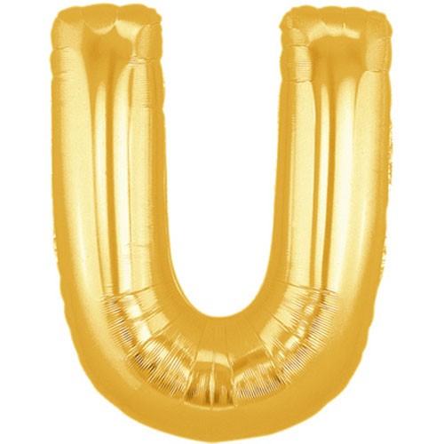 Buchstaben U Gold Folienballon - 101cm 40''