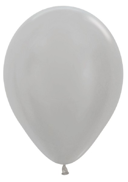 Sempertex 481 Satin Pearl Silver 23cm 9 Inch Latex Luftballons Silber