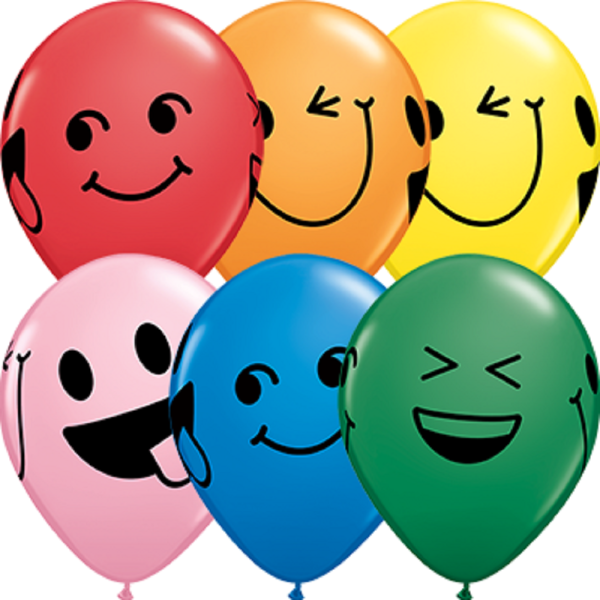 Smiley Faces Standard Sortiment 27,5cm 11" Latex Luftballons Qualatex