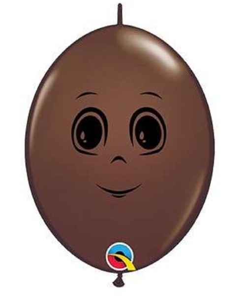 QuickLink Masculine Face Chocolate Brown Männergesicht Dunkel 15cm 6 Inch Latex Luftballons Qualatex