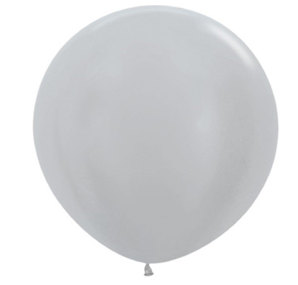 Sempertex 481 Satin Pearl Silver Silber Latex Luftballons 60cm 24"