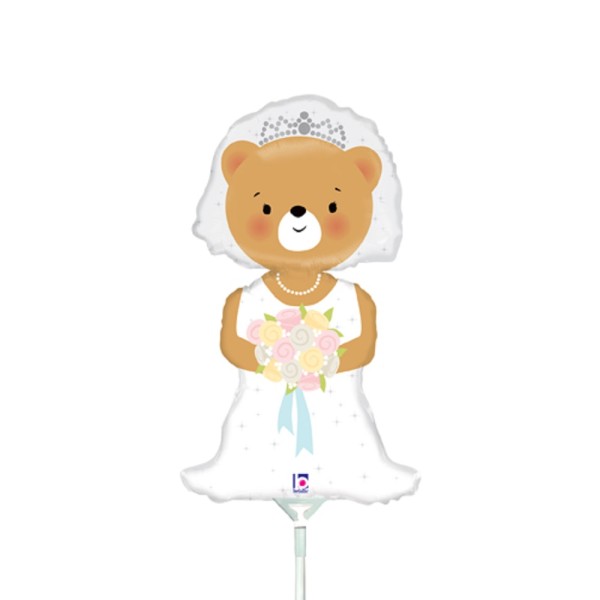 Mini Folienballon Bride Bear Braut als Bär 36cm 14''
