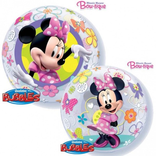 Qualatex Bubble Minnie Mouse Bow-Tique 22" 55cm Luftballon