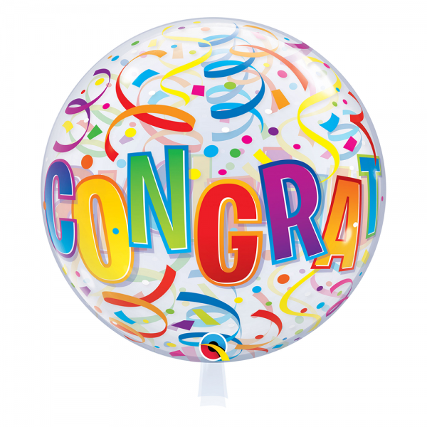 Qualatex Bubble Congratulations Around 22" 56cm Luftballons
