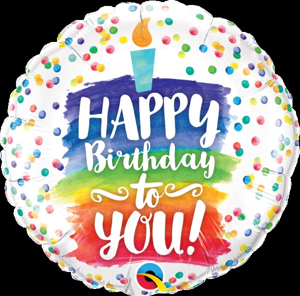 Mini Folienballon Happy Birthday To You Rainbow Cake 23cm 9 Inch 