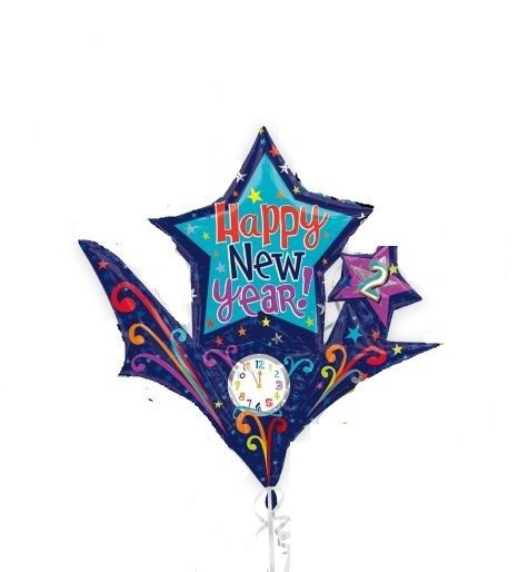 Silvester Folienballon Happy New Year Party Countdown Sterne