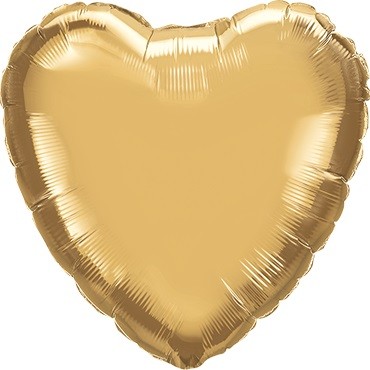 Folienballon Herz Chrome Gold - 45 cm