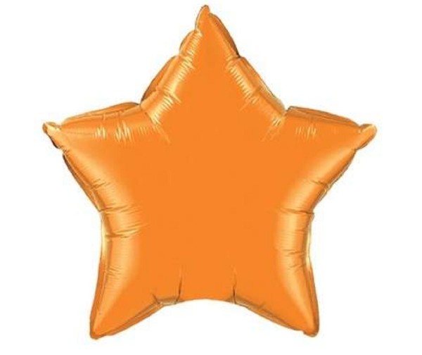 Stern Orange Folienballon - 50cm - Qualatex