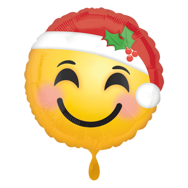 Emoji Santa Hat Emoticon Folienballon 45cm 18''