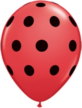 Big Polka Dots Red 12,5cm 5" Latex Luftballons Qualatex