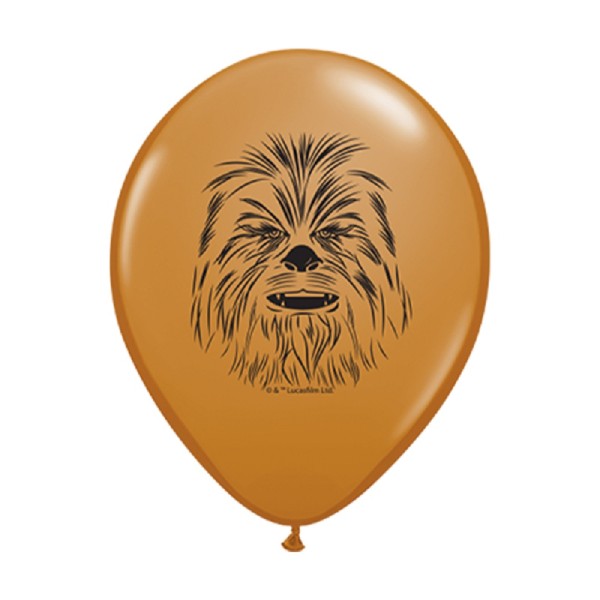 Star Wars Chewbacca Face Mocha Brown 12,5cm 5" Latex Luftballons Qualatex