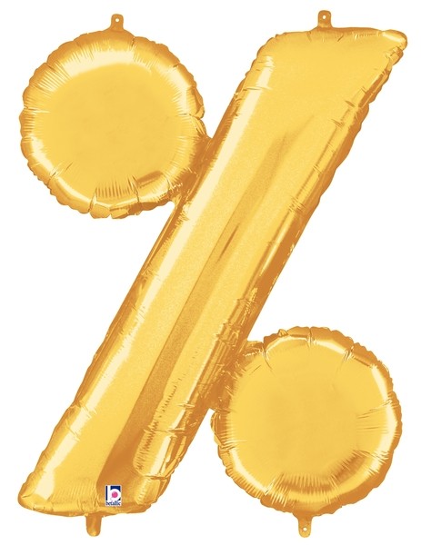 Prozentzeichen Gold Folienballon % Symbol 101cm